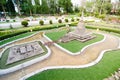 The Wat Sa Si is one of Sukhothai`s most attractive temple at miniature park is an open space that displays miniature buildings. Royalty Free Stock Photo